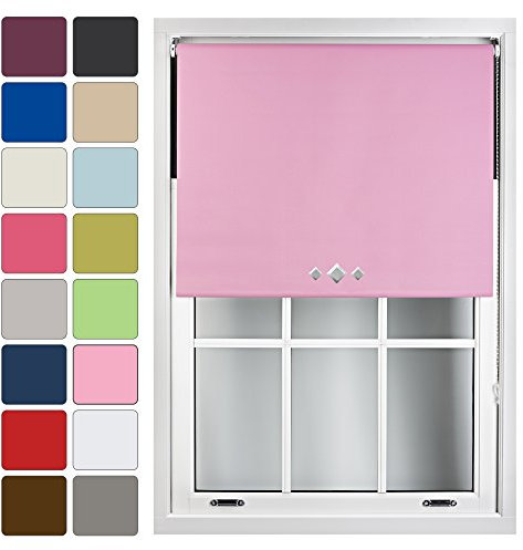 FURNISHED Verdunklungsrollo mit DREI diamantförmigen Aussparungen maßgefertigte Qualitätsrollläden - Pinke Biz zu 120 cm x 210 cm