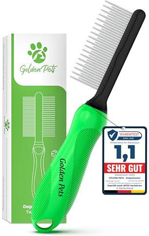 TESTURTEIL SEHR GUT Fell-Entwirrer Kamm I Hundebürste & Katzenbürste mittel bis langhaar geeignet I Kleine - große Tiere I Einfache Reinigung I + neues E-Book