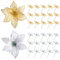 Kiiwah 30pcs Artificial Christmas Tree Flowers Glitter Poinsettia Decorations Silver and Gold Christmas Tree Ornament Christmas Party Decor