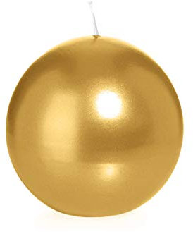 Wiedemann Kerzen Kugelkerzen Gold Ø 60 mm, 6 Stück, rußarm, tropffrei, hochwertiger Docht