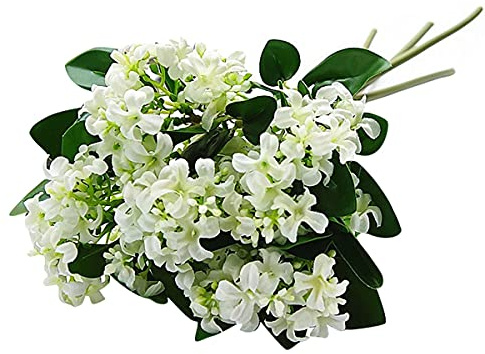 Hummcqit 5 Bundles Fleurs De Tissu Artificiels Faux Fleurs Lilas Arrangements Floraux Fleurs Tissu Tables De Mariée Décoration De La Maison