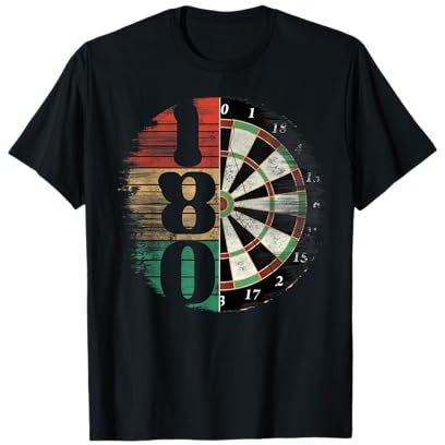 Retro Dartscheibe Dartboard 180 für Dartspieler Dart Herren T-Shirt