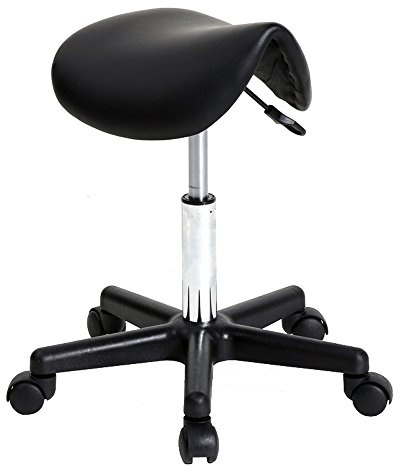 TactFire Tabouret de Massage, Selle de Cheval pivotante à 360°, Réglable en Hauteur, Capacité de Charge 150 kg, pour Salons, instituts de beauté, cliniques et Bureaux (Noir)