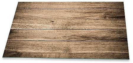 Herdabdeckplatte Abdeckung Ceranfeld Abdeckplatte Schneidebrett 1-Teilig 90x52 Bretter Holz Braun Spritzschutz Glasplatte Ceranfeldabdeckung Schutz Herdschutz Sicherheitsglas Glasschneidebrett