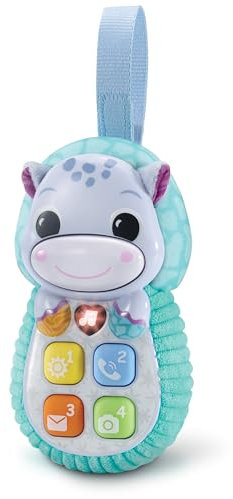 Vtech Baby Hippo-Handy – Spielzeugtelefon in Nilpferd-Optik mit 5 Liedern und 15 Melodien – Für Kinder von 6-36 Monaten
