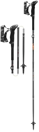 LEKI Makalu FX.One Carbon Wanderstöcke, Black-naturalcarbon-orange, 110CM