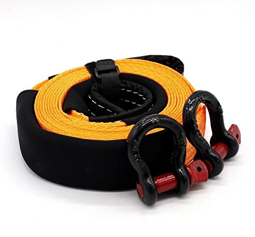 RaamKa Abschleppseil 5m 5 Tonnen Heavy Duty Auto Road Recovery Abschleppseil Abschleppseile mit 2 Abschlepphaken Autozubehör Styling Auto Abschleppseile Abschleppseile