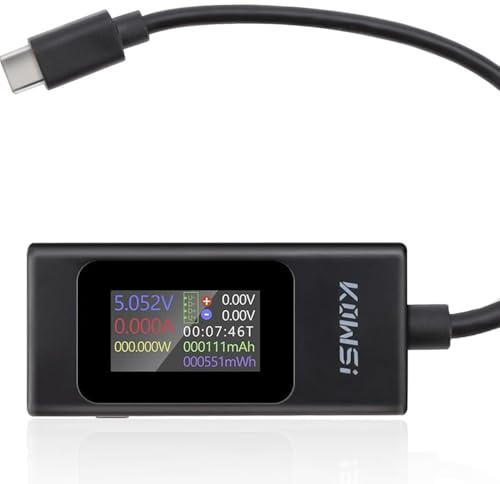 USB Tester Messgerät Verlängerter, USB C Tester Telefon-Ladetester,Voltmeter, USB Multimeter, Amperemeter, Spannungs- und Stromtester, 4–30 V, 0–6,5 A, PD, QC, USB-Leistungsmesser