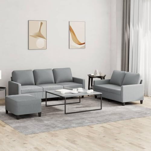 ShGaxin 3-TLG. Sofagarnitur mit Kissen Hellgrau Stoff, Sofas & Couches, Sofa Wohnzimmer, Sofa Für Jugendzimmer, Relaxsofa, Sofa Für Schlafzimmer, Polstersofa - 3201468