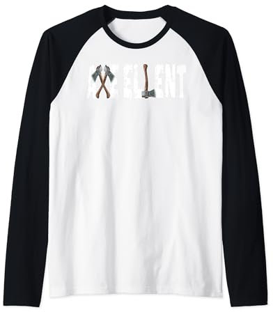 The Axe-ellent Target: Funny Viking Hatchet Throwing Axes Raglan Baseball Tee