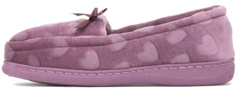 The Slipper Company Womens Purple Hearts Moccasin - Size 7 UK - Purple