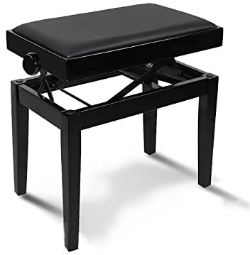 Verstellbare Klavierbank mit 10 cm Höhenverstellung, komfortables, ergonomisches hydraulisches Hebesystem, erhältlich in Schwarz und weiteren Farben