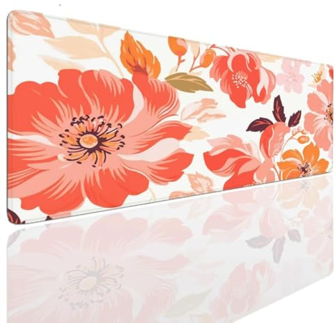 Alfombrilla de RatóN para Juegos 160x80x0.4cm, Alfombrilla Ratón XXL Gaming Orange Alfombrilla Raton Grande Gaming Mouse Pad, Alfombrilla Protector Escritorio Antideslizante Para PC y Portátil S-785