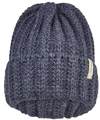 Sterntaler Strickmütze mit Umschlag und Rippstruktur – Unisex Baby- und Kinder-Mütze für kühle Tage – warme und atmungsaktive Strickmütze – bequem und langlebig, Marine, Größe 51