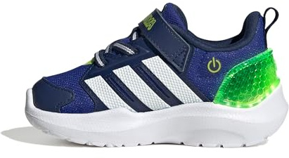 adidas Unisex-Baby Lightorama, Lucid Blue/White/Solar Slime, 9