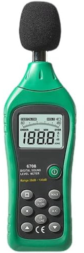 Fonometro, Misuratore di livello sonoro digitale industriale portatile, tester di decibel, display analogico a barre da 30 a 130 dB, retroilluminato