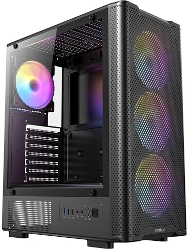 ANTEC VX-310 ARGB ATX Boîtier de jeu RVB pour tour moyenne Noir 4 ventilateurs ARGB