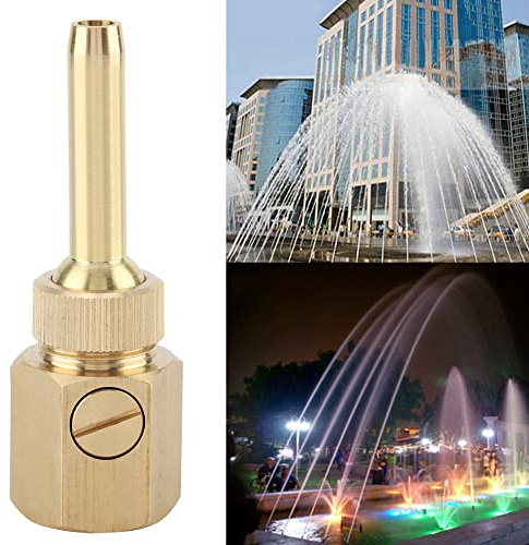RIZGHWOY Ugello per Fontana Dritto Universale Regolabile in Ottone, Materiale di Alta qualità, Regolazione Verticale di 15 Gradi, Ideale per Vari Effetti di Getto di Fontana (4 punti DN15)