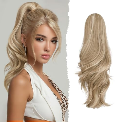 Sofeiyan lång vågig hästsvans med klämma, dubbel användning design ponytail förlängning, 41 cm syntetisk Claw Clip i hårförlängning, fläta för kvinnor, 88H15