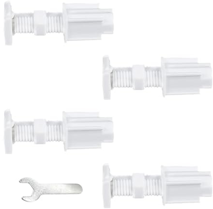 4 Pack White Twist Lock Brackets, Features Plastic Fixings, Drill-Free Blinds for Windows, Easy to Install, no Drilling Required, Rental-Friendly Adhesive Kit for Kitchens, Bedrooms and Offices