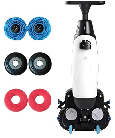 TBANVOO Electric Floor Scrubber Walk Behind Floor Cleaner, Floor Scrubber Dryer with Dual Brush 13000 Sqft/H(1200m²/h) Coverage for School Hospital Bathroom Floors White