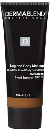 Dermablend professionell ben- och kropps-make-up – byggbar flytande primer – dermatologer – parfymfri, allergitestad – brett spektrum SPF 25–70 W Deep Golden – 100 ml