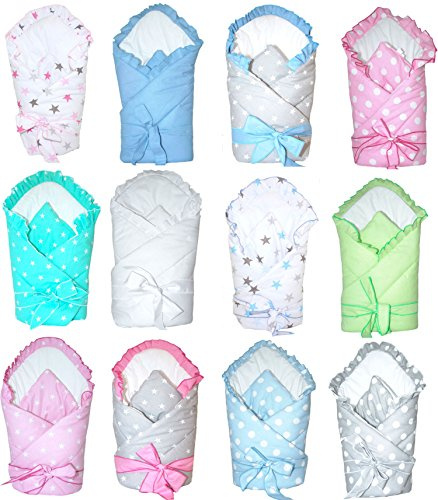 Babyhörnchen mit Rüsche Babynest, Schlafsack Steckkissen Pucktuch Einschlagdecke D5