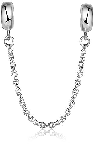 GW 925 Sterling Silber Gummi Spacer Stopper Bead Charm Sicherheitskette für europäische Armbänder (Silber-1)