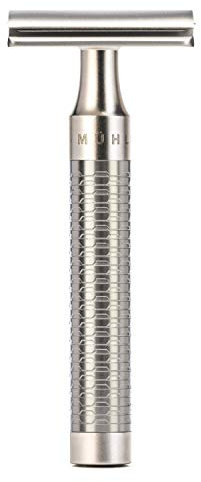 MÜHLE Rasierhobel - Rocca Serie - Edelstahl silber matt - geschlossene Schaumkante