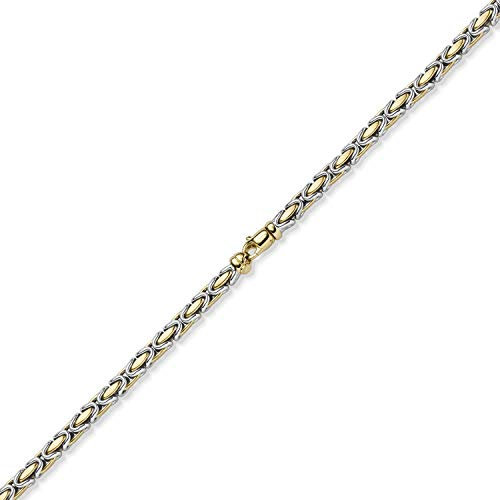 4,5mm Königskette Halskette Kette aus 585 Gold gelb/weiß bicolor 45cm Unisex
