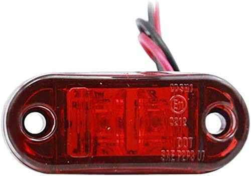 Seitenmarkierungsleuchten, Side Marker Lights 10 Stück 2LED Auto-Markierungsleuchten Autoseiten-Kontrollleuchten 12V 24V Vordere Seitenleuchte Positionsleuchten für LKW-LKW (Rot)