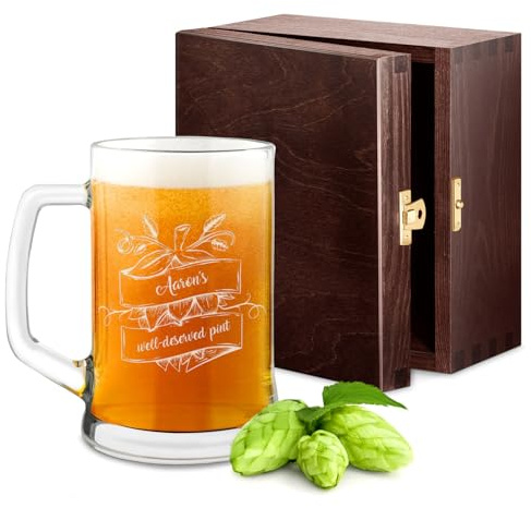 Maverton Customised Tumbler Beer Glass, Valentine’s Day, Well-Deserved | The Best Present Idea for Men, Beer Lover, for Fun and Everyday Use, Christmas & Father’s Day, Birthday