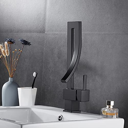 YHSGY Waschtischarmaturen Gold Messing Wasserhahn Quadrat Waschbecken Wasserhahn Einhebel Deck Montiert Toilette Heiß- Und Kaltmischer Wasserhahn