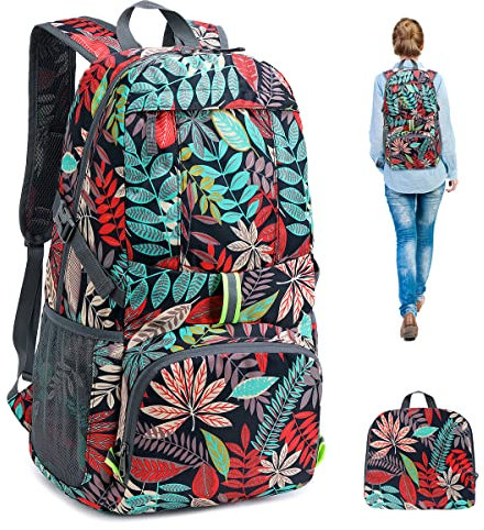 Luckits Zaino ripiegabile, ultraleggero da 35 litri per uomo Donna Zainetto Design riflettente
