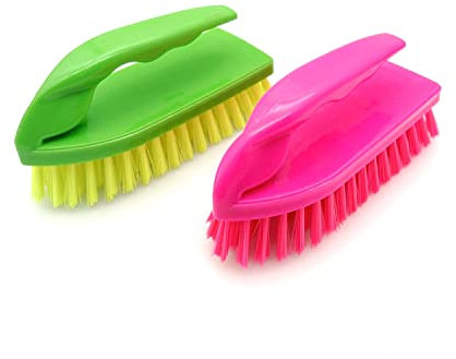 JZK 2 cepillos de limpieza de plástico con mango para cocina, baño, bañera, inodoro, pared