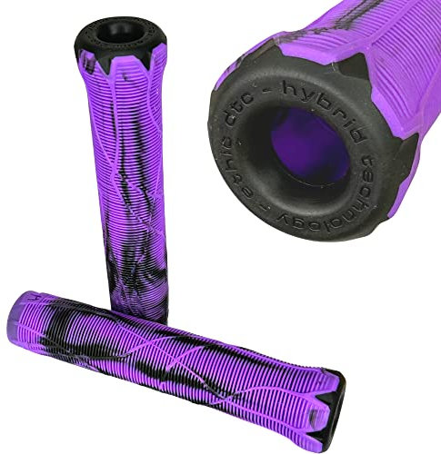 Ethic DTC Stunt-Scooter Griffe 150mm & 160mm Länge I Mit barends I Trick I Tret I Kinder I Freestyle I Roller I Grips I Lenkergriff I BMX I MTB I Fahrrad I (Schwarz/Lila, V2)