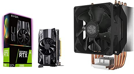 EVGA Geforce Rtx 2060 Sc Gaming, 6Gb Gddr6, Ventilatore Hdb , 06G-P4-2062-Kr, Nero, ‎18.98 x 4.45 x 11.12 cm; 880 grammi & Cooler Master Hyper H412R Dissipatore Cpu