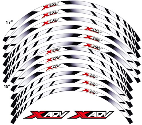 ROANNY Felgenband Motorrad-Innenrad-Aufkleber, Reflektierende Dekorationsaufkleber, Autozubehör Für XADV X-ADV X ADV 750 350 Adventure (Color : Bianco)