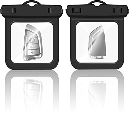 Onunaf 2 Stück wasserdichte Schlüsseltaschen zum Schwimmen, TPU Beutel für Autoschlüssel, Karten und Bargeld, je 12,2 x 10,8 cm