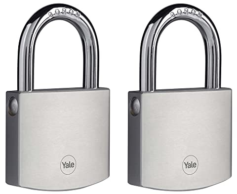 Yale Lucchetto di sicurezza Y120DB/60 60 mm: corpo in ottone con doppia chiusura cilindro a 5 perni e arco in acciaio al boro testato EN12320 per protezione esterna ad alta resistenza