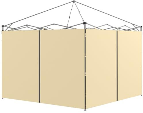 Outsunny Gazebo Side Panels with Zipped Doors for 3x3 m/3x6 m, Beige