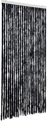 vidaXL Fliegenvorhang, Insektenschutz für Haus Mobilheim Wohnwagen, Türvorhang mit Haken, Fadenvorhang Insektenvorhang, Anthrazit Chenille