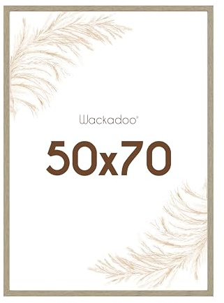 Wackadoo Bilderrahmen 50x70 Eiche Fotowand Fotorahmen mit bruchsicherem Acrylglas FSC Holz Picture frame