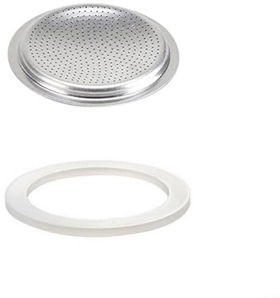 Silicone Gasket Seals Replacement for Aluminium Moka Pot and Stovetop Espresso Coffee Maker with Filter(6 cup+sieve)