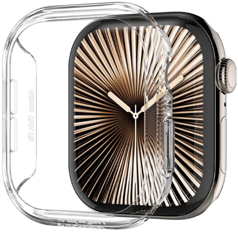 Spigen Thin Fit Hülle Kompatibel mit Apple Watch 11/10 46mm (2025/2024) - Kristallklar