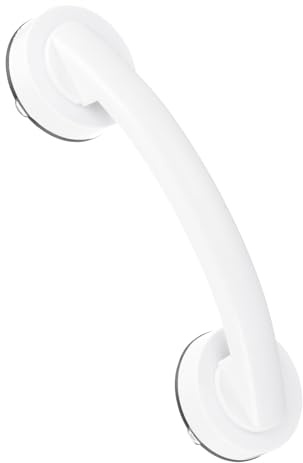 sourcing map Grab Bars for Bathtubs and Showers, 9.1 Mirror Glass Door and Window Handles Powerful Shower Suction Cup Anti-Slip Safety Bars for Senior Shower Chairs White