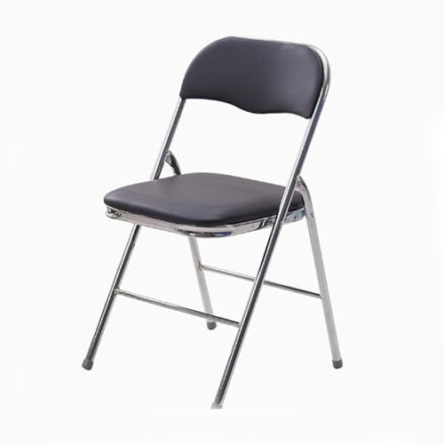Sedia Pieghevole per Interni Sgabello Pieghevole per Adulti Facile da Trasportare Adatto a Casa e Ufficio Vari Colori, Salvaspazio(Black)
