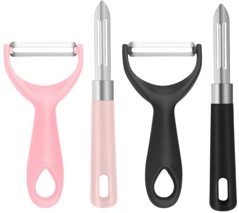 Apple Peeler,Set of 4 Sharp Stainless Steel Quick Peelers，Peelers for Kitchen, Y-Shaped Traditional Potato Peeler，Easy Potato Peele，Suitable for Rotary Peeling of Fruits and Vegetables, Non-Slip