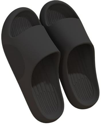 Chaussures de Douche Pantoufles de salle de bain for hommes, sandales de douche douces et antidérapantes, chaussures de plage d'intérieur et de maison for hommes Chaussons de Salle Bain(Noir,48-49)