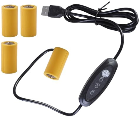 HDOYTXXM Bloc d'alimentation USB LR14 C - Câble de batterie - Remplace 2 à 4 piles 1 5 V LR14 C pour décoration à piles